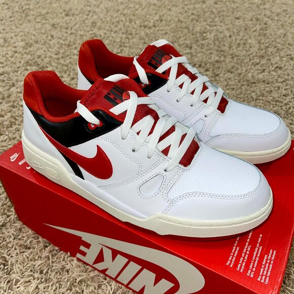 Nike Men’s Full Force Low Sneaker Shoes White Red FB1362-102, Size 9.5 (New) - Picture 6 of 16